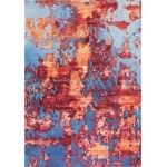 Nourison Prismatic PRS13 Area Rug, Blue/Flame, 9'9" x 13'9"