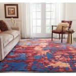 Nourison Prismatic PRS13 Area Rug, Blue/Flame, 9'9" x 13'9"