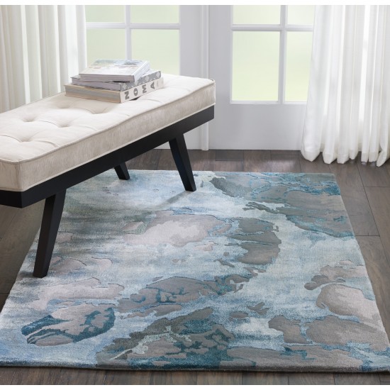 Nourison Prismatic PRS14 Area Rug, Grey/Slate, 3'9" x 5'9"