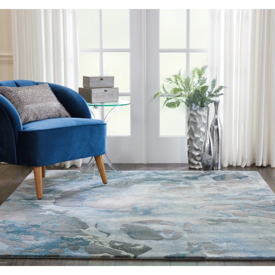 Nourison Prismatic PRS14 Area Rug, Grey/Slate, 5'6" x 7'5"