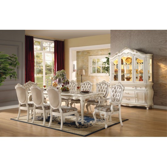 ACME Chantelle Side Chair (Set-2), Rose Gold PU & Pearl White