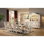 ACME Chantelle Arm Chair (Set-2), Rose Gold PU & Pearl White