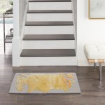 Nourison Prismatic PRS19 Area Rug, Grey/Gold, 2' x 3'