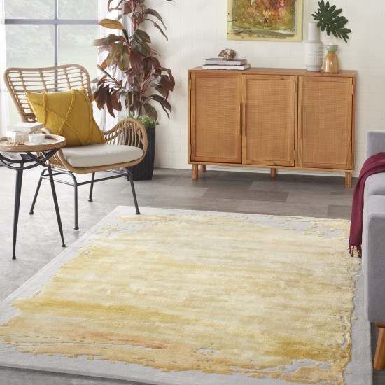 Nourison Prismatic PRS19 Area Rug, Grey/Gold, 5'6" x 7'5"