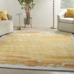 Nourison Prismatic PRS19 Area Rug, Grey/Gold, 7'9" x 9'9"