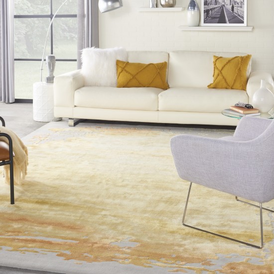 Nourison Prismatic PRS19 Area Rug, Grey/Gold, 9'9" x 13'9"