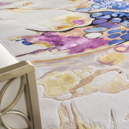 Nourison Prismatic PRS20 Area Rug, Grey/Lilac/Multicolor, 3'9" x 5'9"