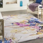 Nourison Prismatic PRS20 Area Rug, Grey/Lilac/Multicolor, 5'6" x 7'5"