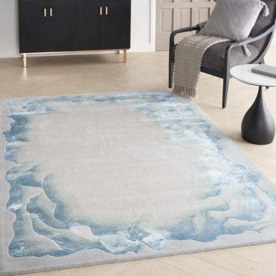 Nourison Prismatic PRS22 Area Rug, Sea Mist Blue, 3'9" x 5'9"