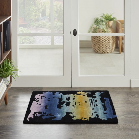 Nourison Prismatic PRS23 Area Rug, Black/Multicolor, 2' x 3'