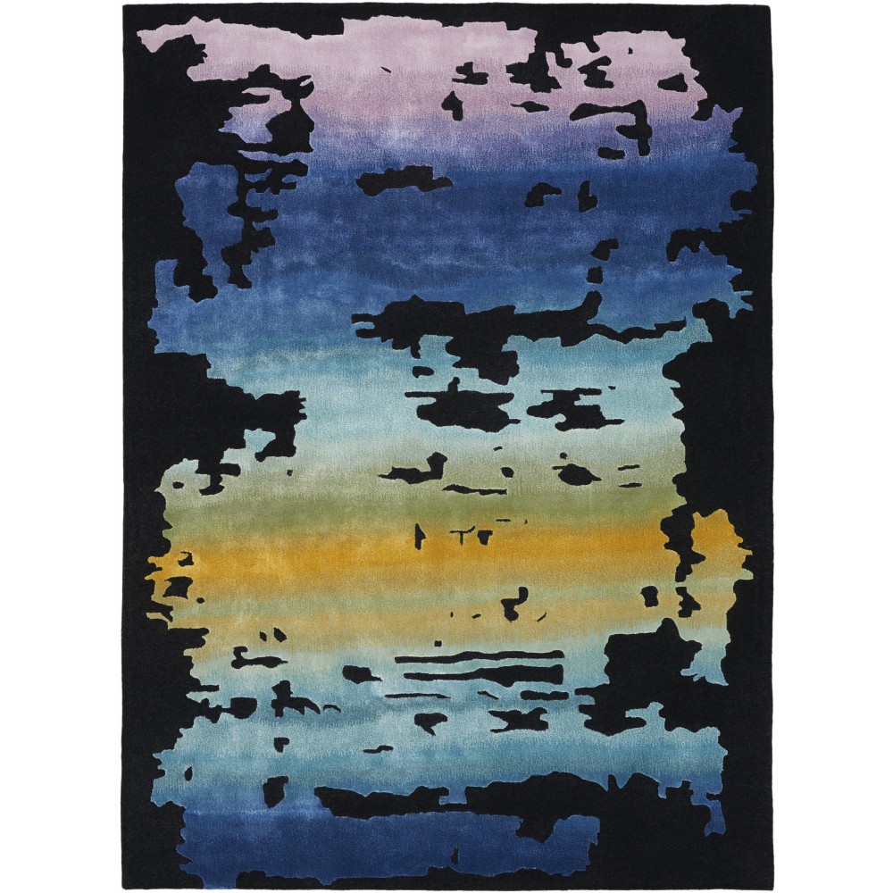 Nourison Prismatic PRS23 Area Rug, Black/Multicolor, 3'9" x 5'9"