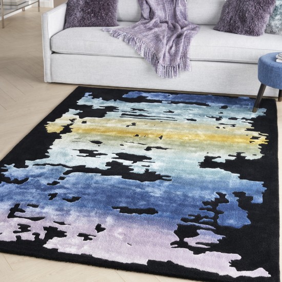 Nourison Prismatic PRS23 Area Rug, Black/Multicolor, 3'9" x 5'9"