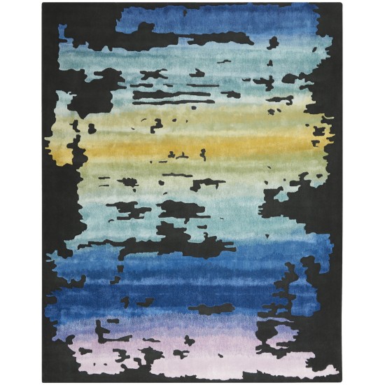 Nourison Prismatic PRS23 Area Rug, Black/Multicolor, 7'9" x 9'9"