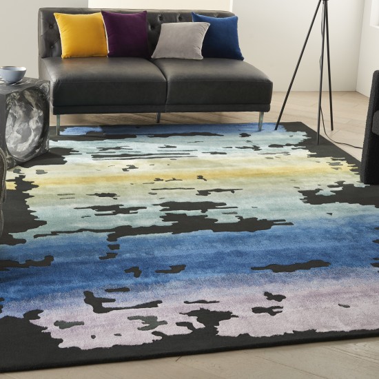 Nourison Prismatic PRS23 Area Rug, Black/Multicolor, 7'9" x 9'9"