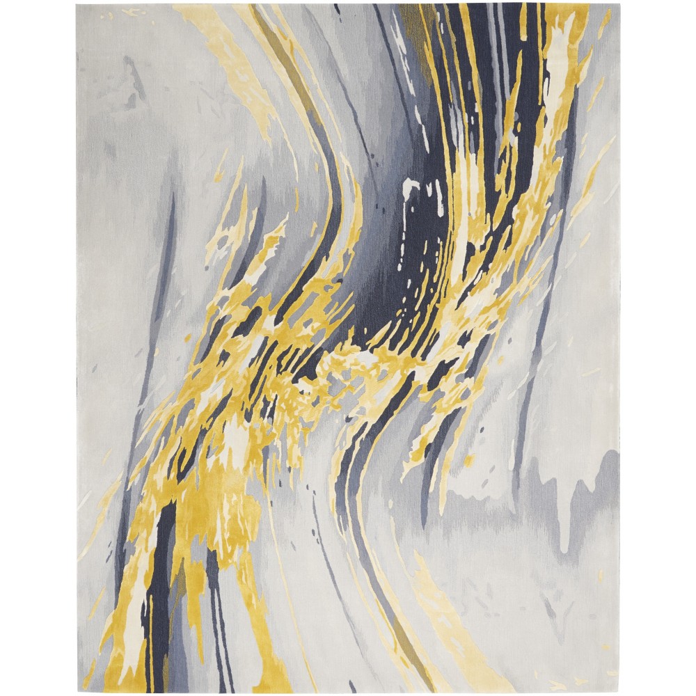 Nourison Prismatic PRS24 Area Rug, Grey/Gold, 8'6" x 11'6" Nourison Prismatic PRS24 Area Rug, Grey/Gold, 8'6" x 11'6"