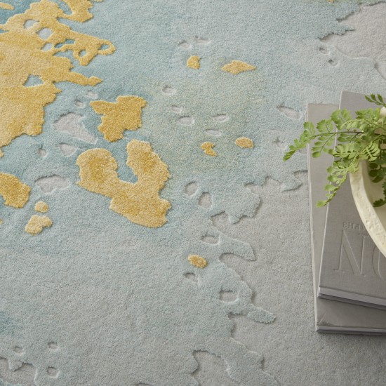 Nourison Prismatic PRS26 Area Rug, Seafoam/Gold, 5'6" x 7'5"