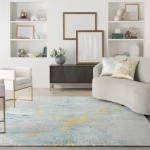 Nourison Prismatic PRS26 Area Rug, Seafoam/Gold, 8'6" x 11'6"