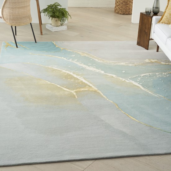 Nourison Prismatic PRS27 Area Rug, Grey/Seafoam, 3'9" x 5'9"