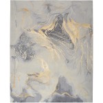 Nourison Prismatic PRS28 Area Rug, Grey/Gold, 9'9" x 13'9"