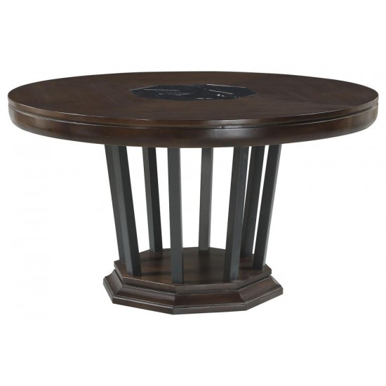 ACME Selma Dining Table w/Single Pedestal , Tobacco