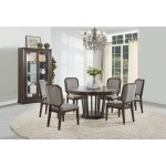 ACME Selma Dining Table w/Single Pedestal , Tobacco