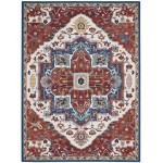 Nourison Parisa PSA01 Area Rug, Brick/Ivory, 12' x 15'