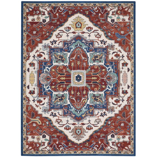 Nourison Parisa PSA01 Area Rug, Brick/Ivory, 12' x 15'