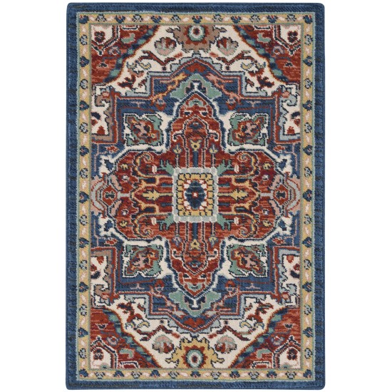 Nourison Parisa PSA01 Area Rug, Brick/Ivory, 2' x 3'