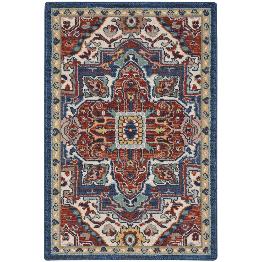 Nourison Parisa PSA01 Area Rug, Brick/Ivory, 2' x 3'