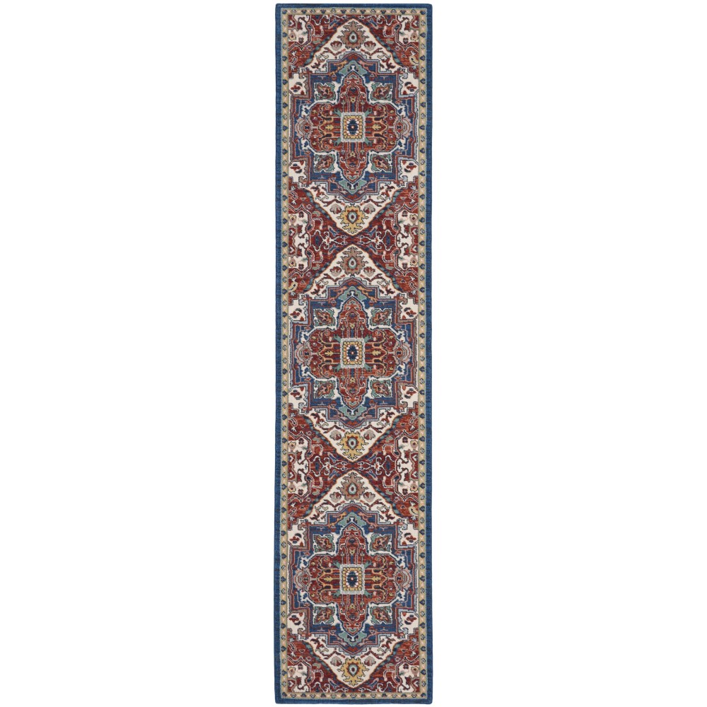 Nourison Parisa PSA01 Runner Rug, Brick/Ivory, 2'3" x 10'