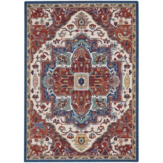 Nourison Parisa PSA01 Area Rug, Brick/Ivory, 5'3" x 7'5"