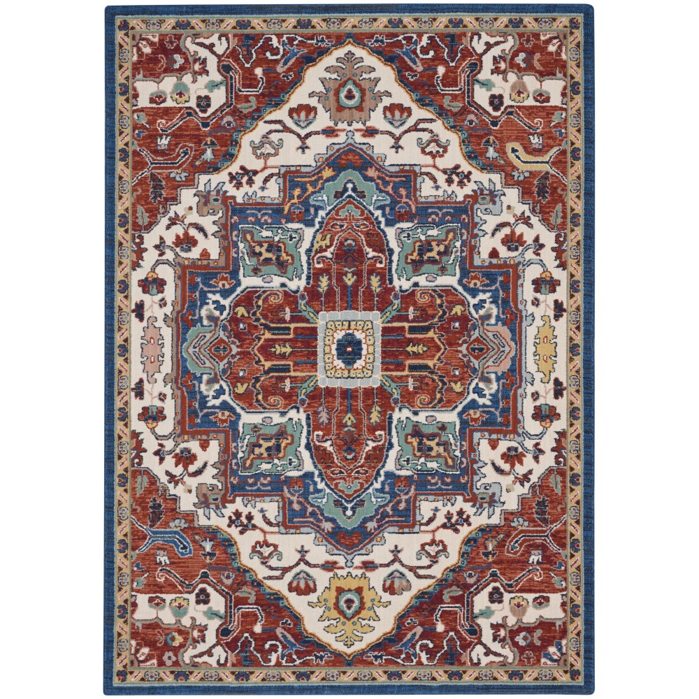 Nourison Parisa PSA01 Area Rug, Brick/Ivory, 5'3" x 7'5" Nourison Parisa PSA01 Area Rug, Brick/Ivory, 5'3" x 7'5"