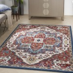 Nourison Parisa PSA01 Area Rug, Brick/Ivory, 5'3" x 7'5"
