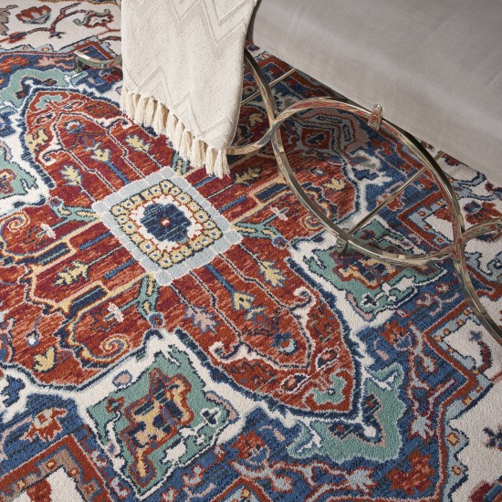 Nourison Parisa PSA01 Area Rug, Brick/Ivory, 5'3" x 7'5"