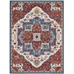 Nourison Parisa PSA01 Area Rug, Brick/Ivory, 8'6" x 11'6"