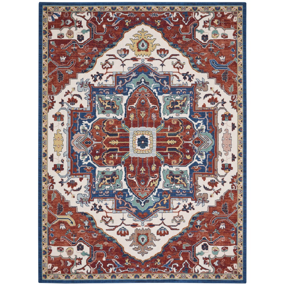 Nourison Parisa PSA01 Area Rug, Brick/Ivory, 8'6" x 11'6"