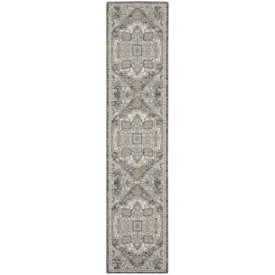 Nourison Parisa PSA01 Runner Rug, Grey Sage, 2'3" x 10'