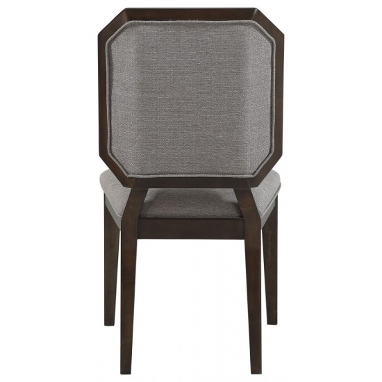 ACME Selma Side Chair (Set-2), Gray Fabric & Tobacco