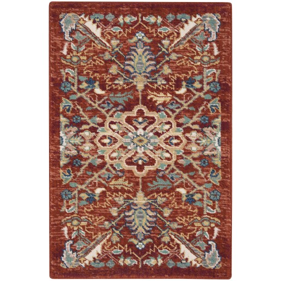 Nourison Parisa PSA02 Area Rug, Brick, 2' x 3'