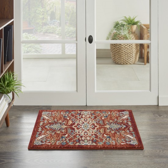 Nourison Parisa PSA02 Area Rug, Brick, 2' x 3'