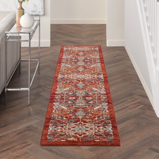 Nourison Parisa PSA02 Runner Rug, Brick, 2'3" x 10'