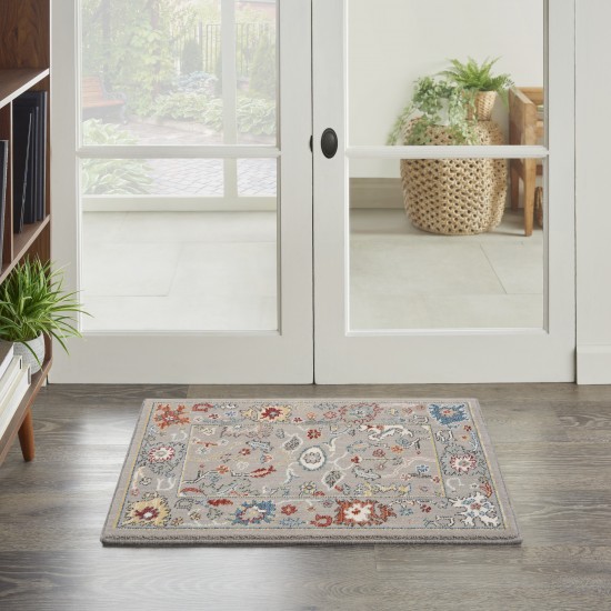 Nourison Parisa PSA03 Area Rug, Grey, 2' x 3'