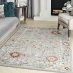 Nourison Parisa PSA03 Area Rug, Grey, 5'3" x 7'5"