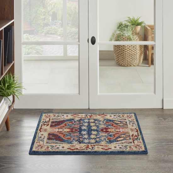 Nourison Parisa PSA06 Area Rug, Denim/Multicolor, 2' x 3'