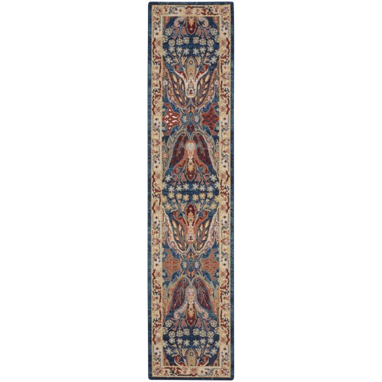 Nourison Parisa PSA06 Runner Rug, Denim/Multicolor, 2'3" x 10'