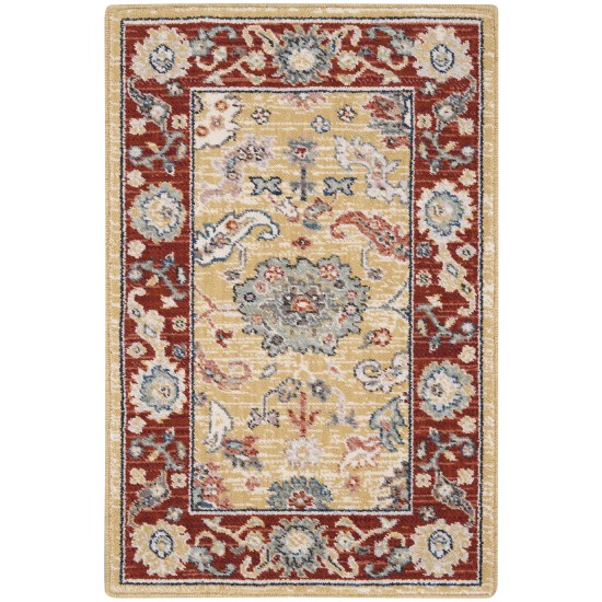 Nourison Parisa PSA07 Area Rug, Gold/Brick, 2' x 3'