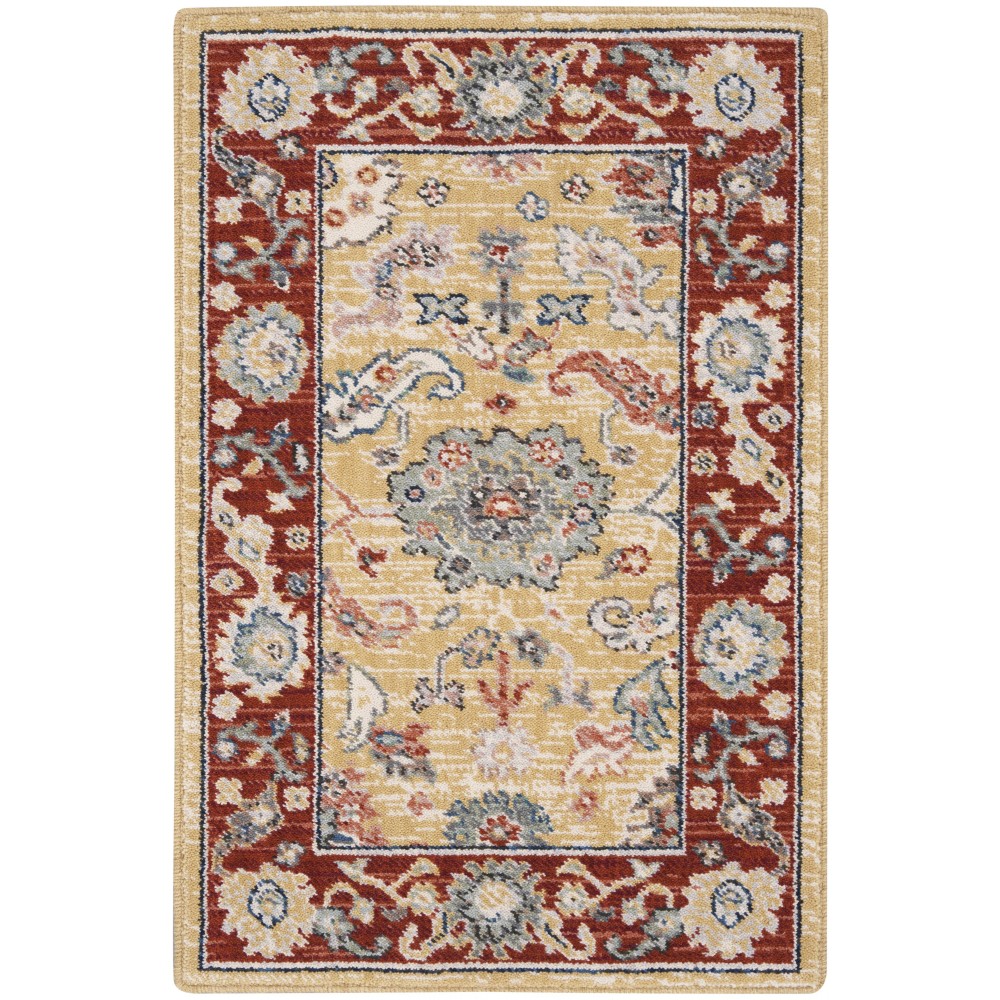 Nourison Parisa PSA07 Area Rug, Gold/Brick, 2' x 3'