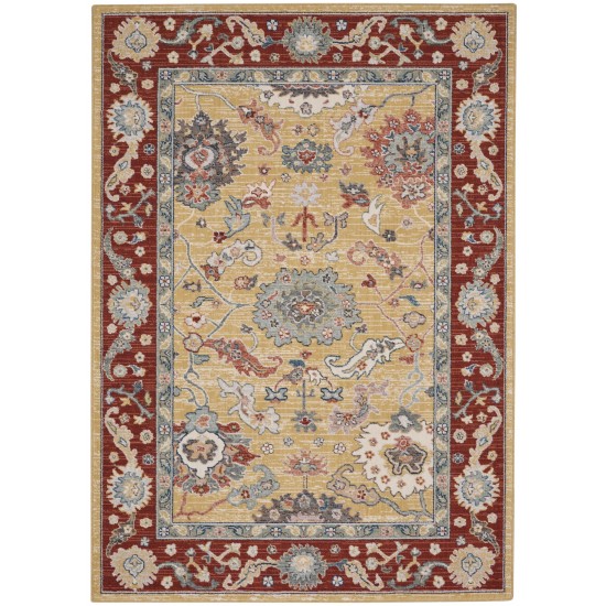 Nourison Parisa PSA07 Area Rug, Gold/Brick, 5'3" x 7'5"