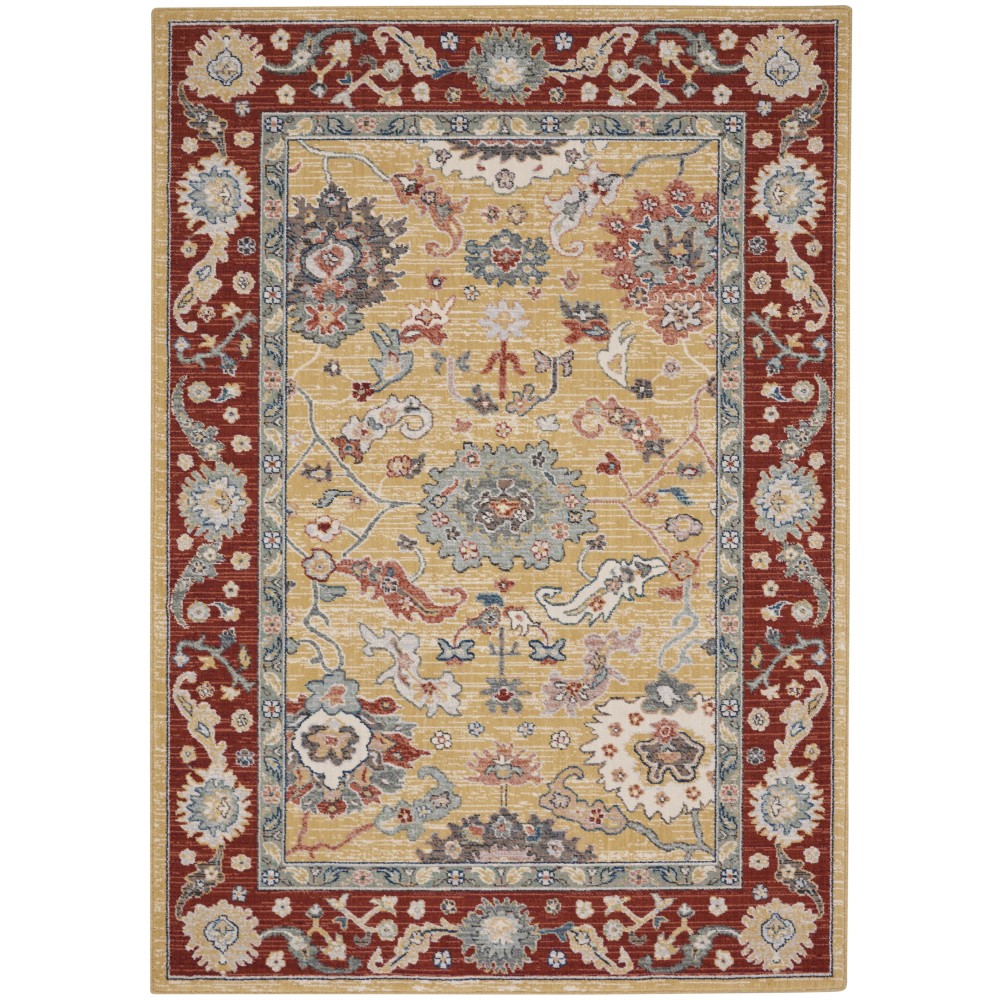 Nourison Parisa PSA07 Area Rug, Gold/Brick, 5'3" x 7'5"