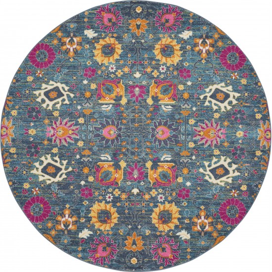 Nourison Passion PSN01 Area Rug, Denim, 8' x Round